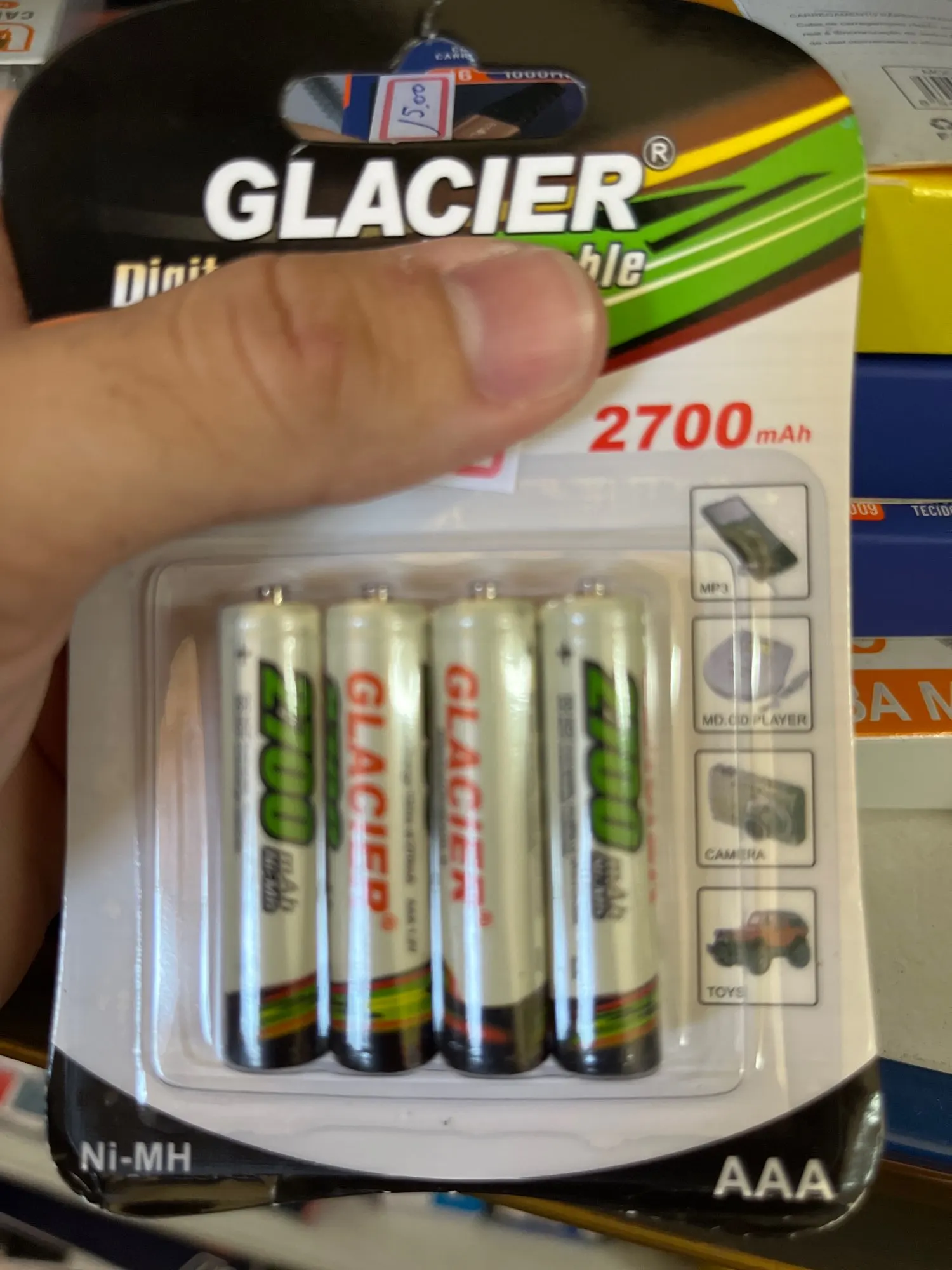 SKYTUR Conjunto de Pilhas Verdes AAA com 4 Unidades Recarregaveis 2700mAh Ni-MH - ENVIO RÁPIDO PARA TODO O BRASIL photo review