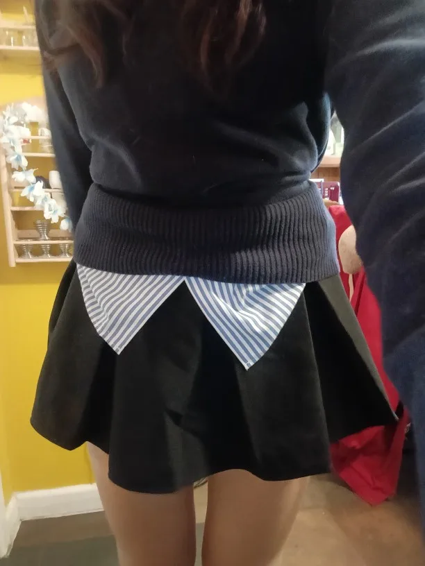 Gray A-Line Pleated Mini Skirt - Korean Y2 K Vintage Style photo review