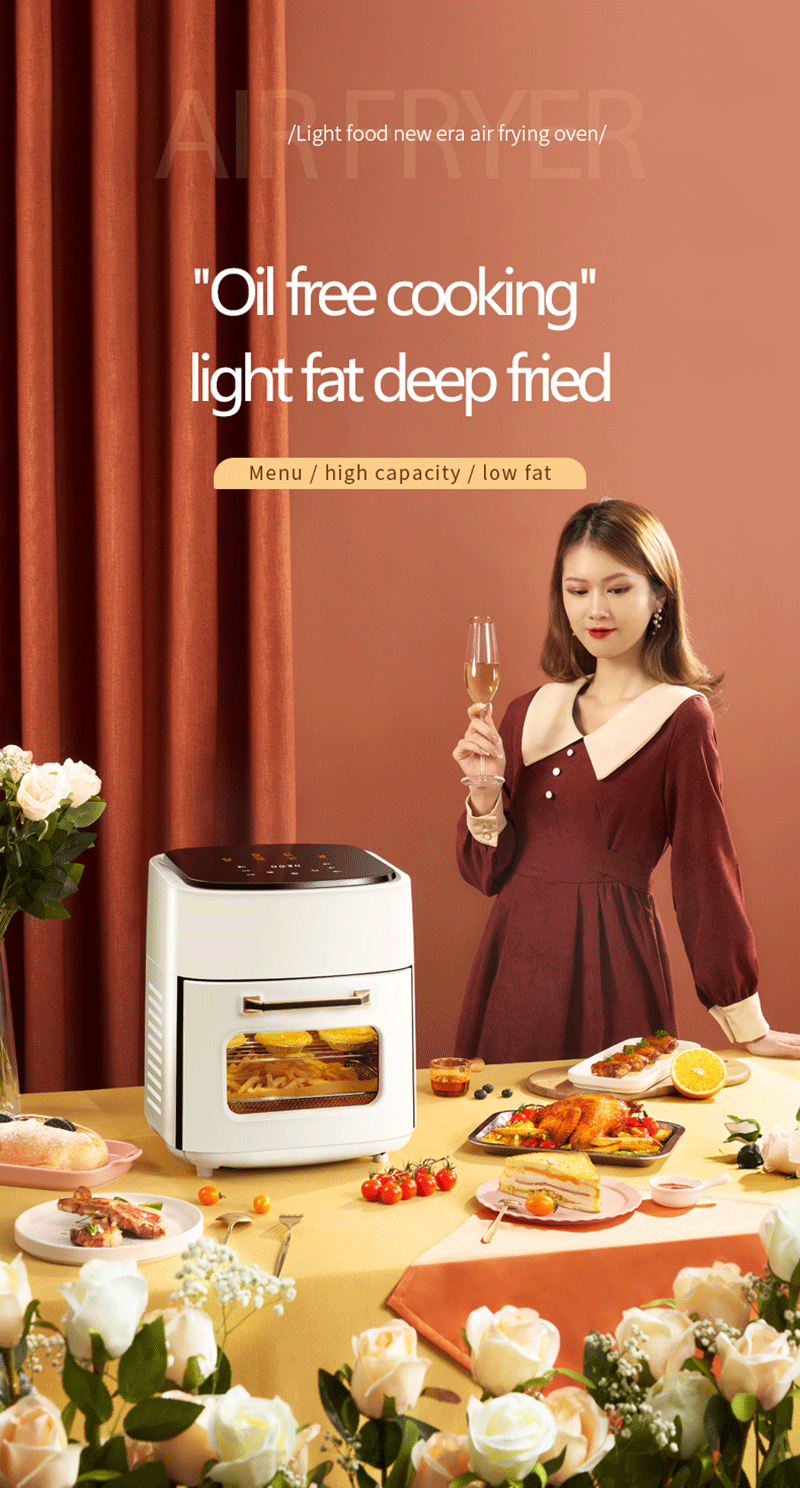 Description Picture 2 of item15L Large Stainless Steel Multifunction Digital Air Fryer Without Oil Electric Oven, Dehydrator, Oven Touch Screen Presets Roast