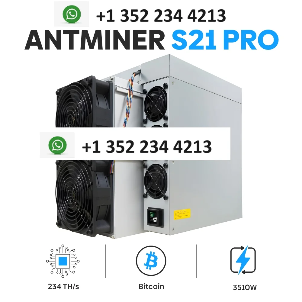 

LATEST MINER, READY TO SHIP NEW BITMAIN ANTMINER S21 PRO (234TH / 3510W) Bitcoin Miner