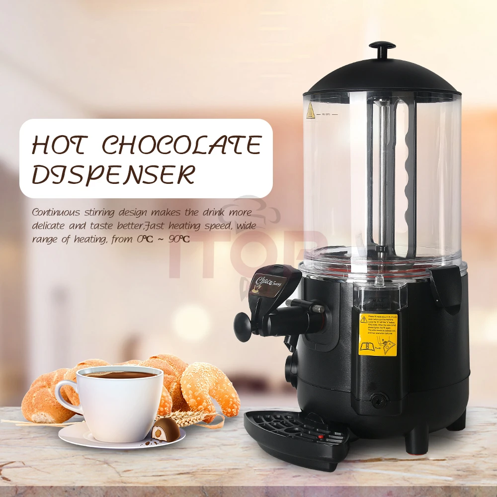 ITOP Hot Chocolate Dispenser Chocofairy Water Bath Heating BainMarie Mixer 5/10L beverage Warmer Milk coffee Milk tea 110/220V