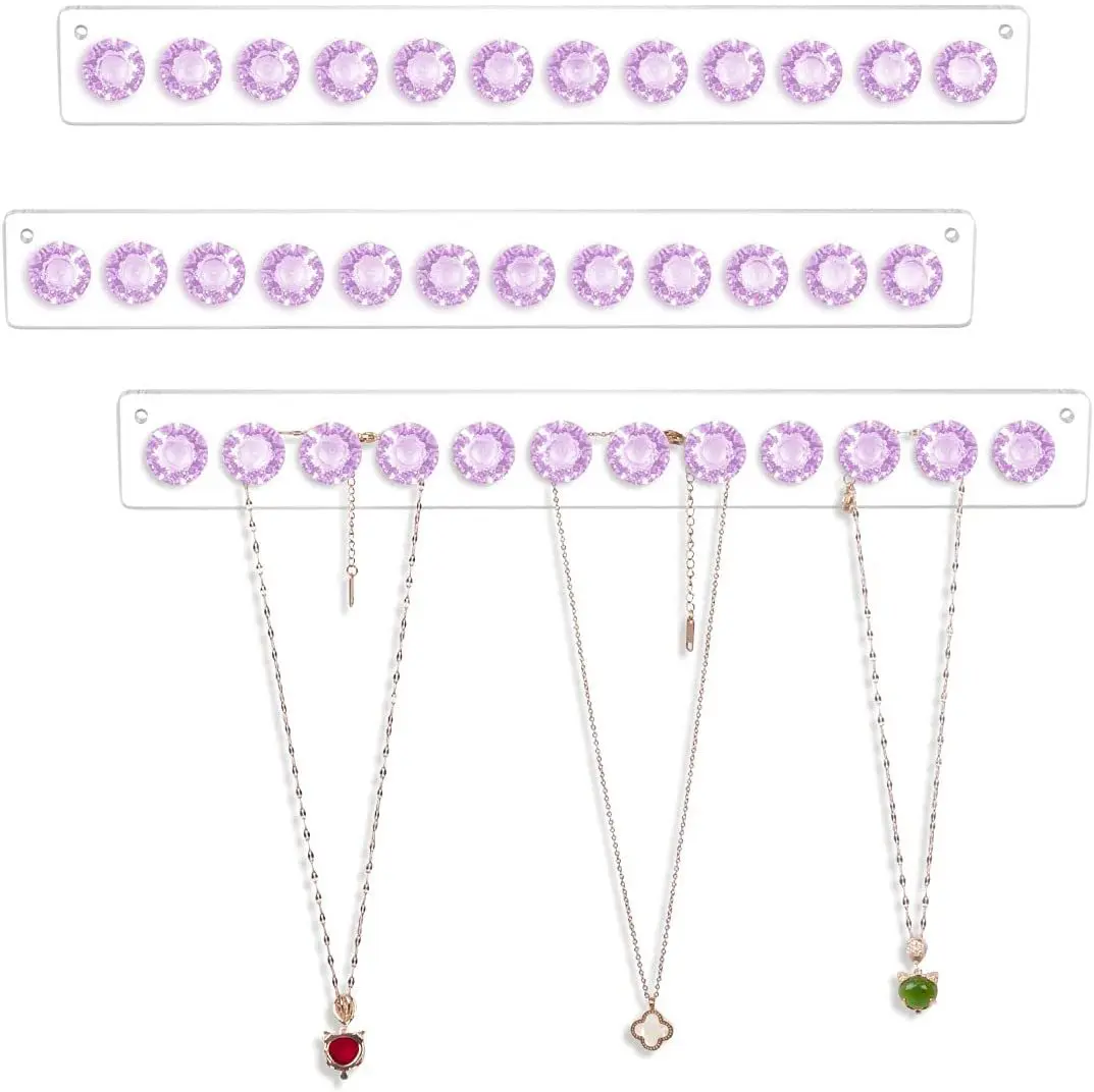 1pcs Acrylic Necklace Hanger, Pink Necklace Holder, Hanging Organizer,  Jewelry Hooks for Necklaces, Bracelets, Wall Mount - AliExpress