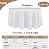 6-Pack White Round Tablecloths, 120 Inches Diameter, Stain Resistant, Polyester, Ideal for Weddings or Parties. 5