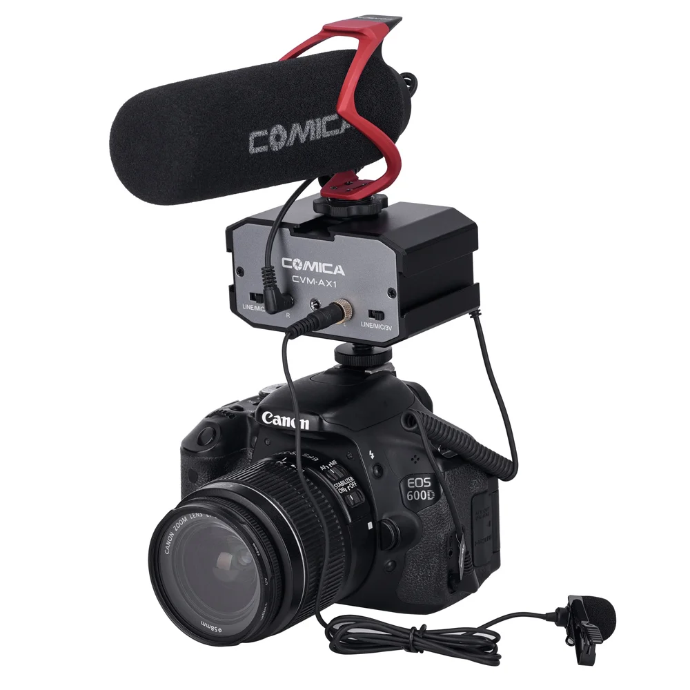 CVM-AX1 DSLR Audio Adapter Microphone Audio Mixer Adapter with Real-time Monitor