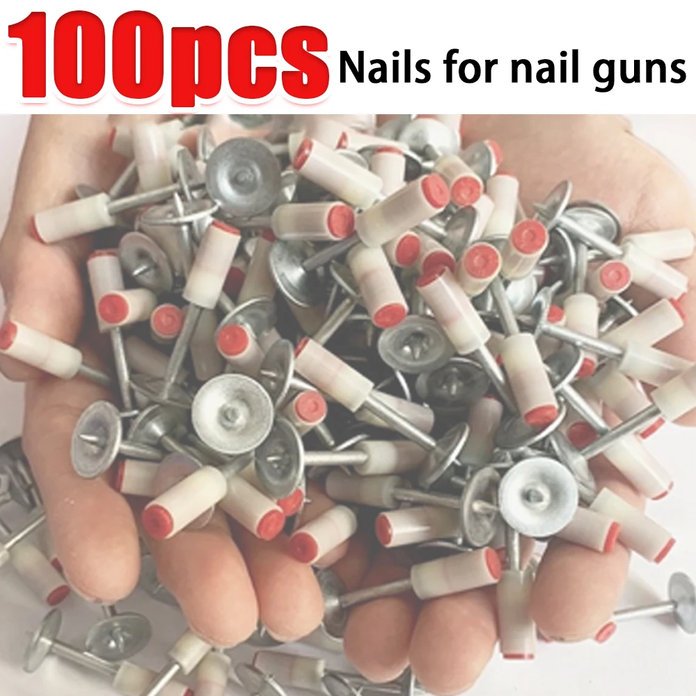 100PCSRoundSteelNailsforSteelNailsGunManualPowerToolWall