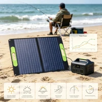 Panneau solaire pliable 60W avec USB-C, USB-A, DC, 18V, chargeur solaire portable efficace, étanche pour téléphone portable, batterie externe, extérieur, camping, camping-car, fourgonnette 6