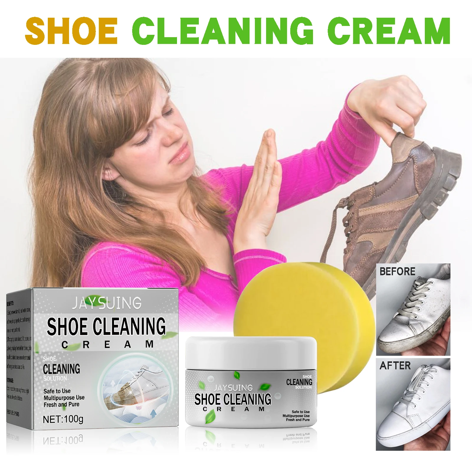 White Shoe Stains Remover Paste Kit Sneakers Cleaning Cream