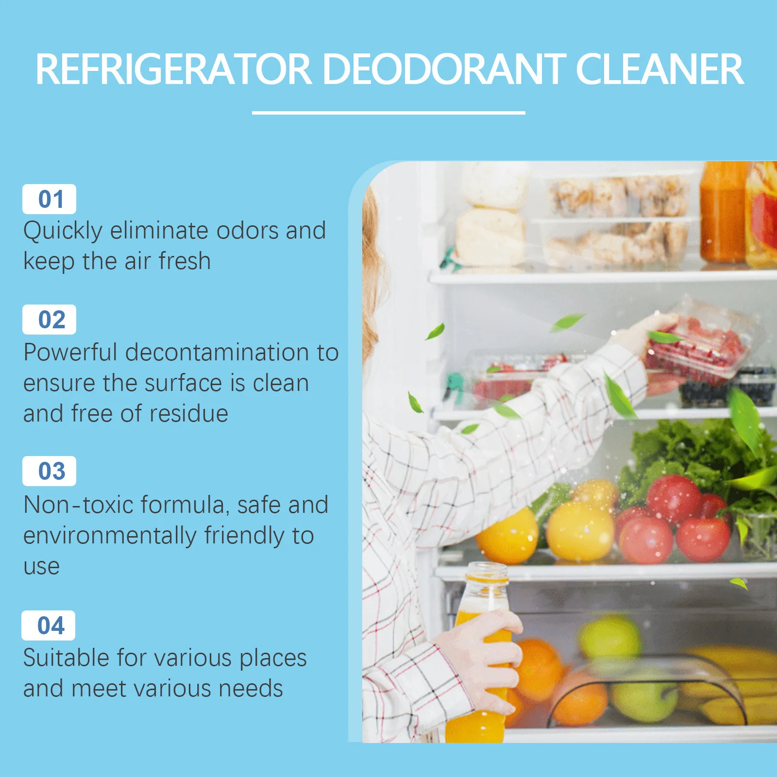 Refrigerator Deodorizer Spray Air Freshener Cleaner