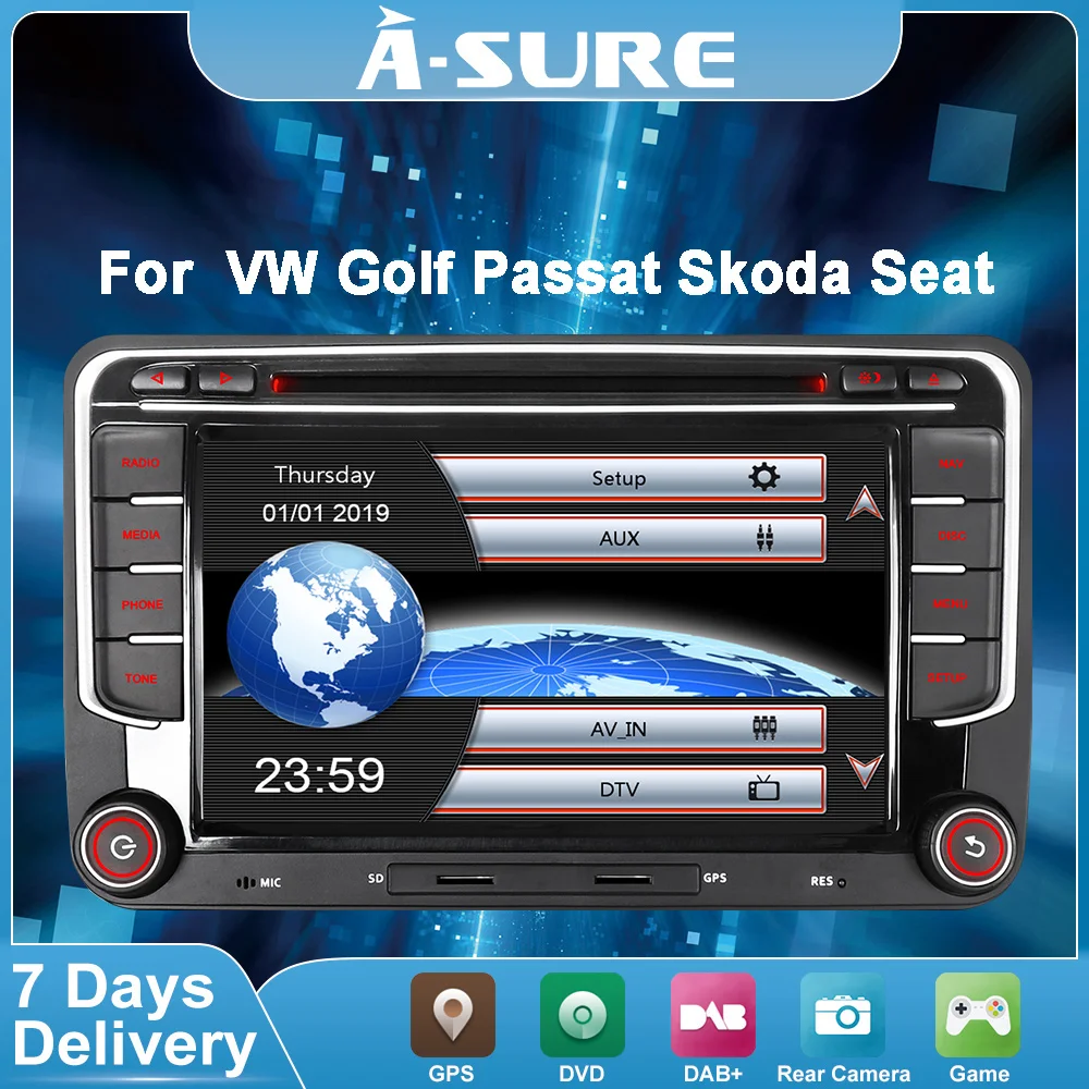 ASure2DinDVDInsideDABRadioCarMultimediaAutolinkBTGPS