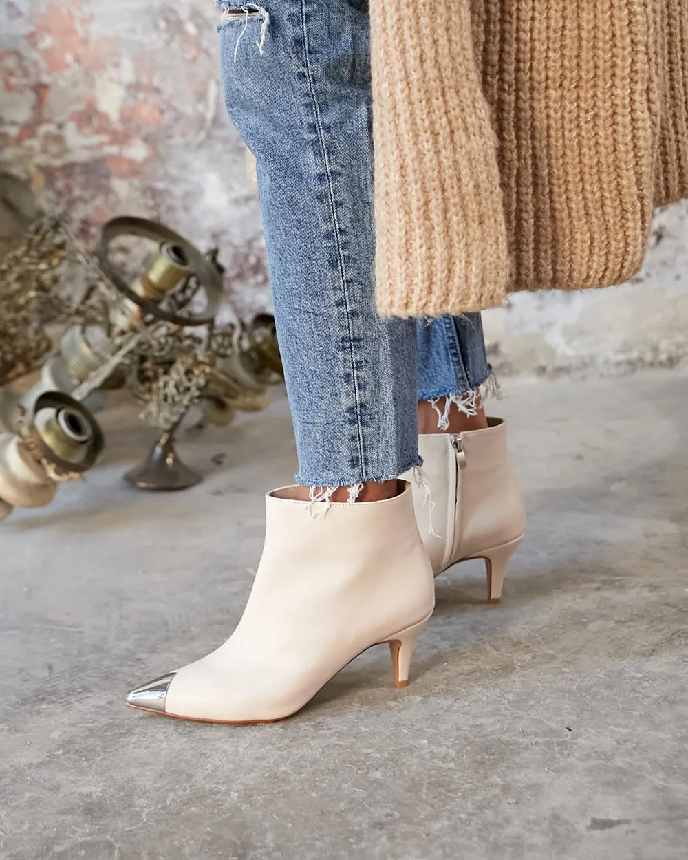 Sposa Innerlijke Warme Voering Buitenste Kwaliteit Kunstleer Dunne 5 Cm Hak  Goud Detail Vrouwen Laarzen Poshnmore Ecru Zwart winter Schoenen D| | -  AliExpress