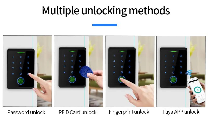 Wifi Tuya Backlit Fingerprint Door Access Keypad Waterproof RFID 125kHZ EM Card