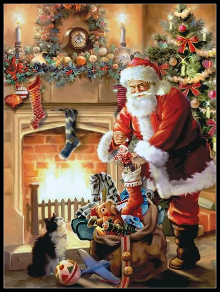 

Santa Claus 47 - Counted Cross Stitch Kits - DIY Handmade Needlework Embroidery 14 CT Aida Sets DMC Color