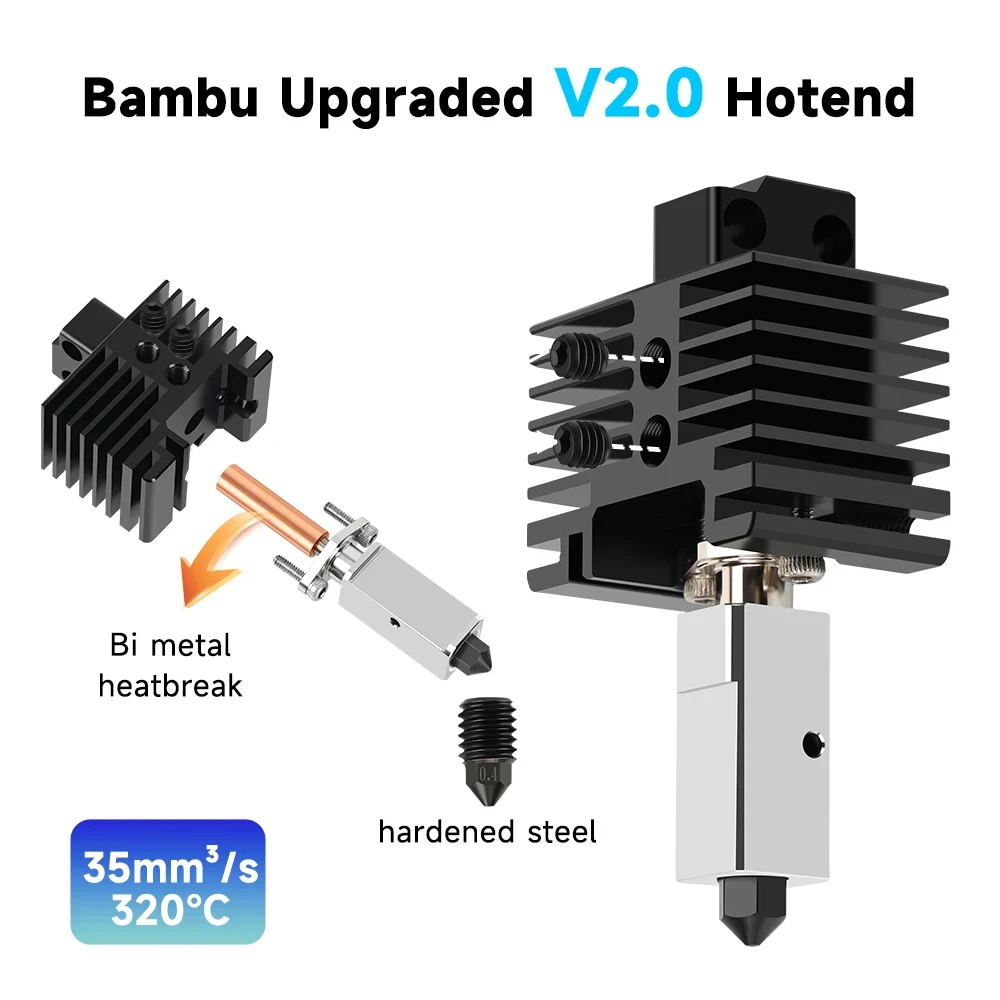 Bambu Lab 핫엔드 업그레이드 2.0 버전, Cht 깍지 bambulab Bi 금속 히팅 브레이크, 대나무 Bambulabs X1 X1C P1s P1P 핫엔드