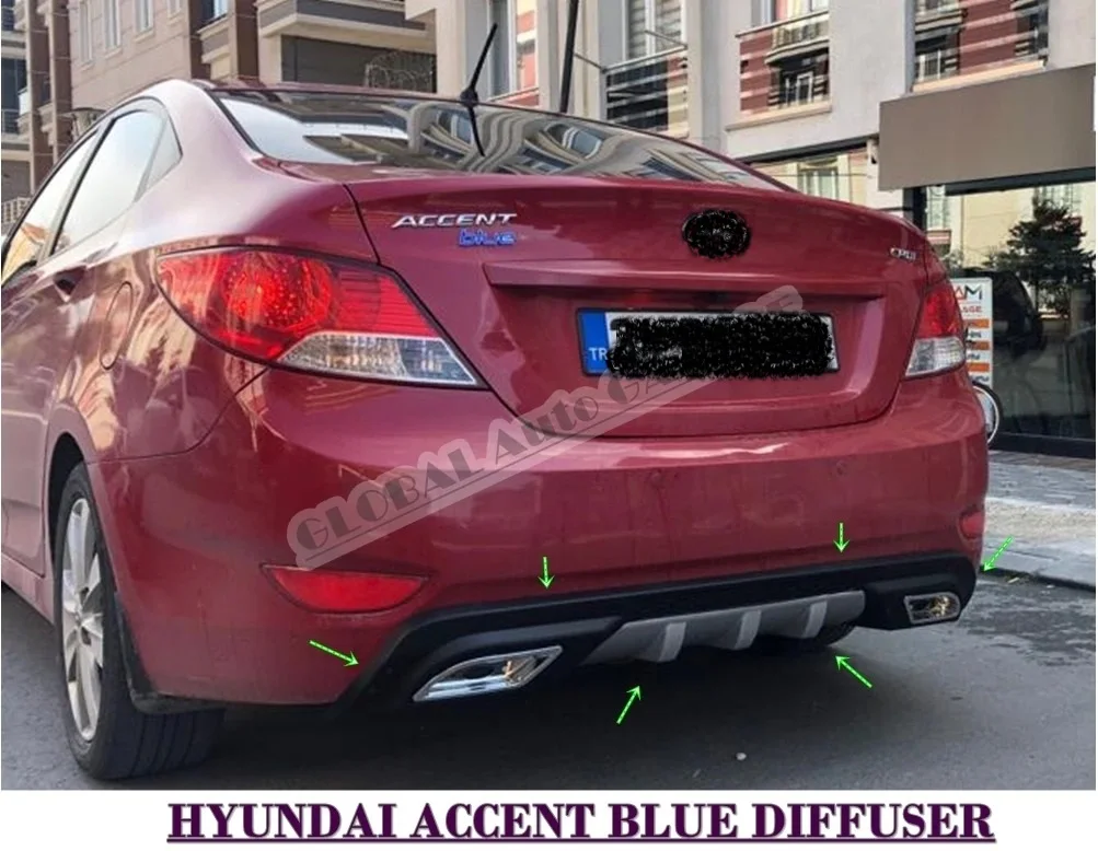 For Hyundai Accent Blue 20102021 Diffuser Rear Bumper Extension