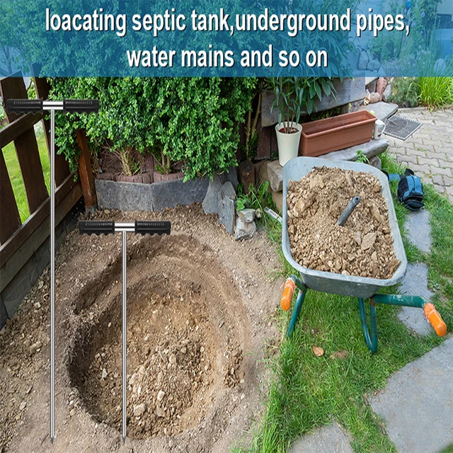 Stainless Steel Soil Probe - Adjustable 32" To 48" For Locating Septic Tanks & Underground Pipes