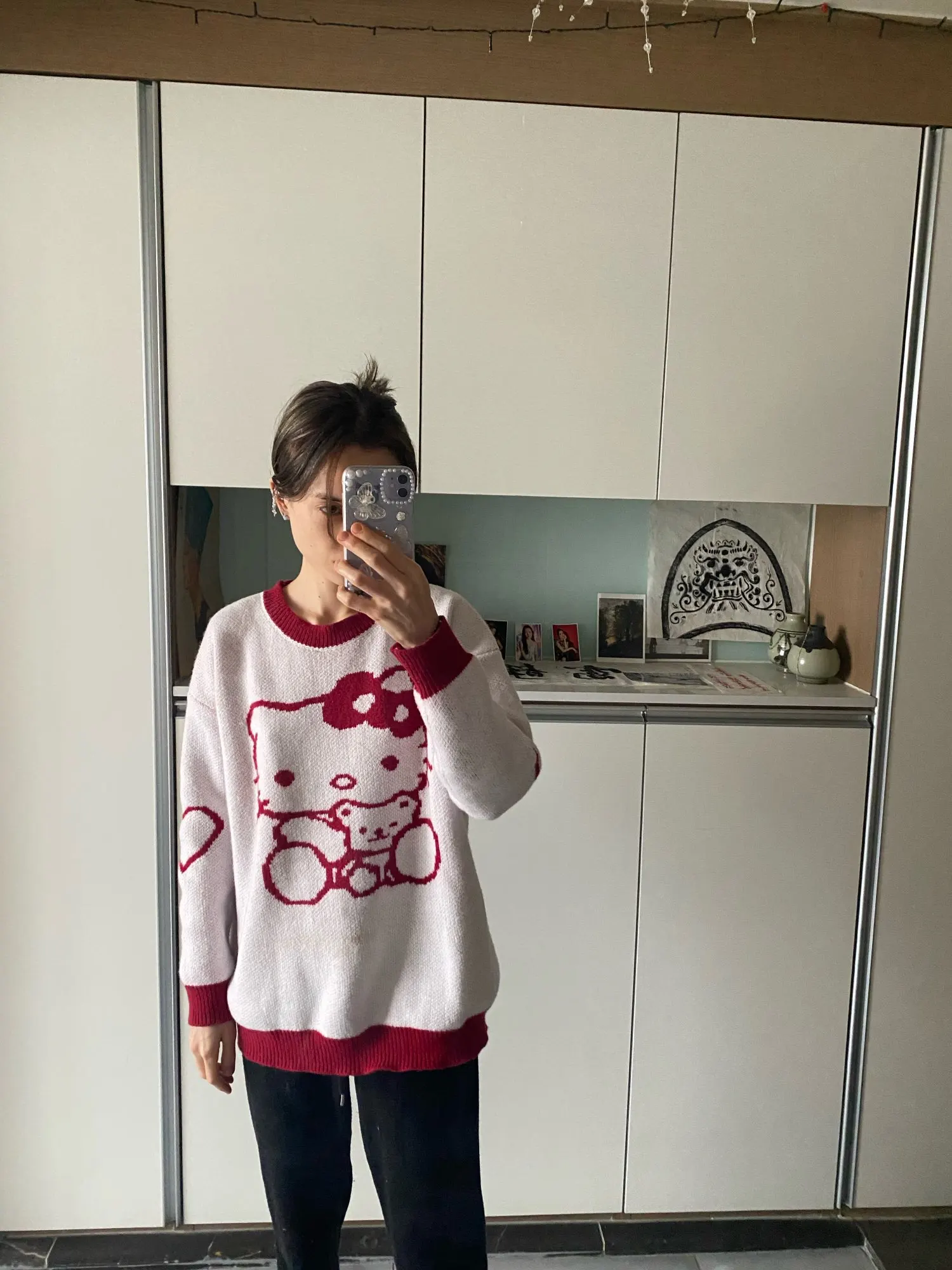 Kawaii Sanriod Anime Series Kitty Cute Pullover Sweater 2023 Autumn Fashion Outfits Trends photo review