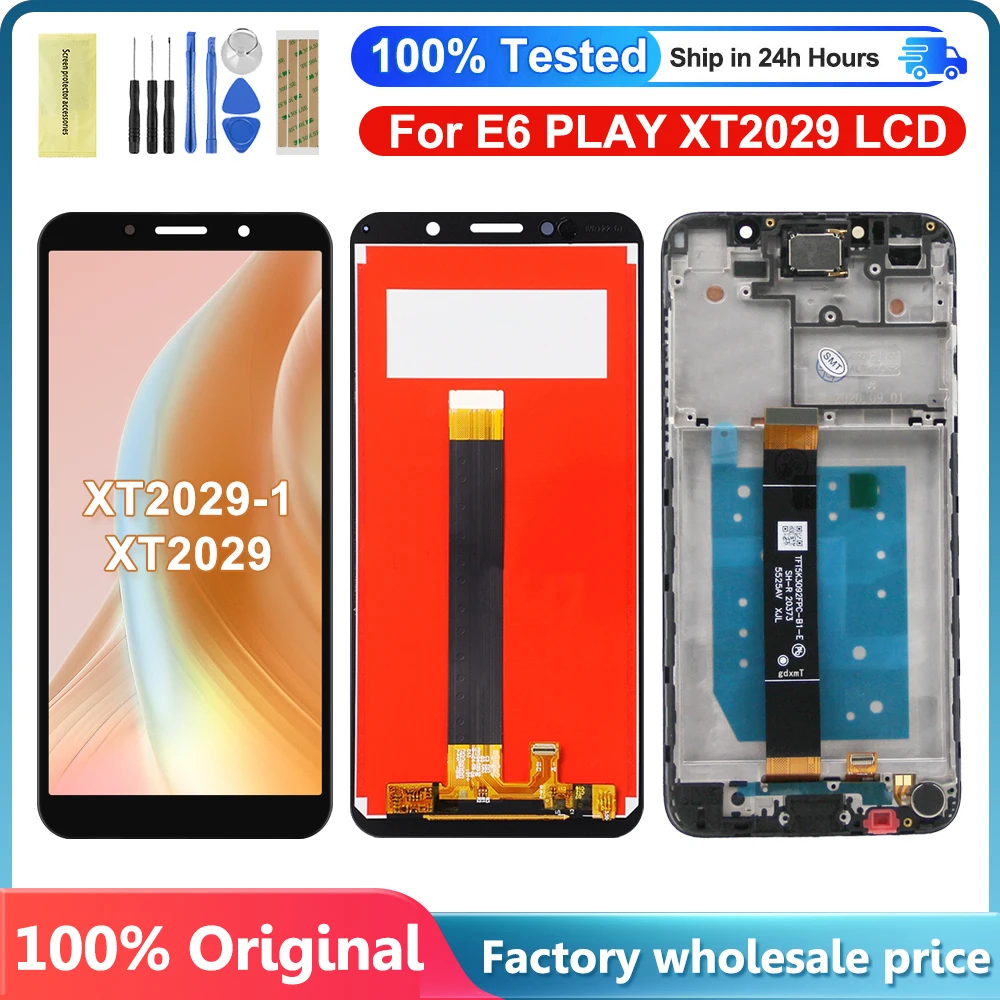 

Оригинальный ЖК-экран для Motorola Moto E6 Play, дисплей с сенсорным дигитайзером в сборе для Moto E6 Play XT2029, дисплей с рамкой