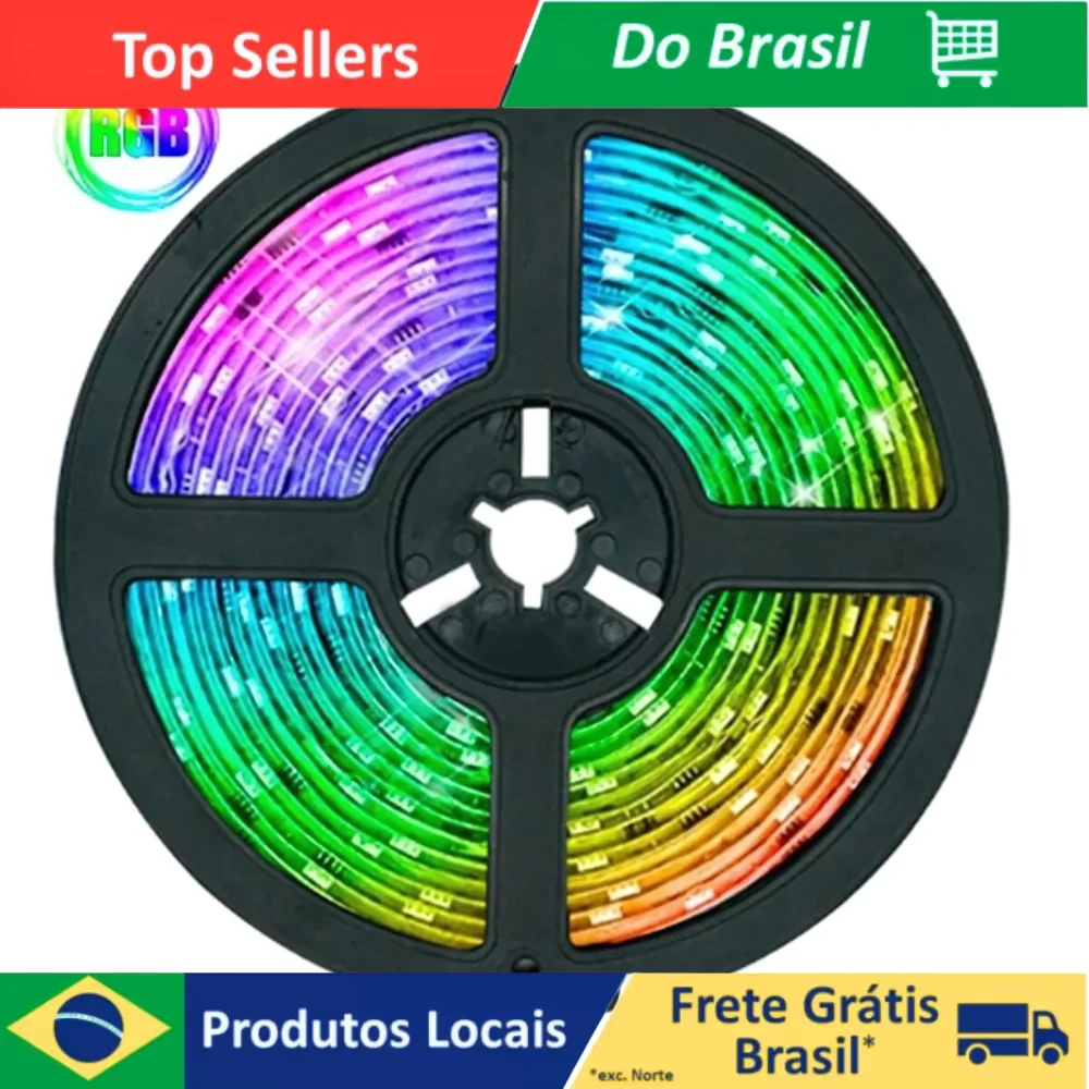 Fita LED Autoadesiva RGB 3528 5 metros