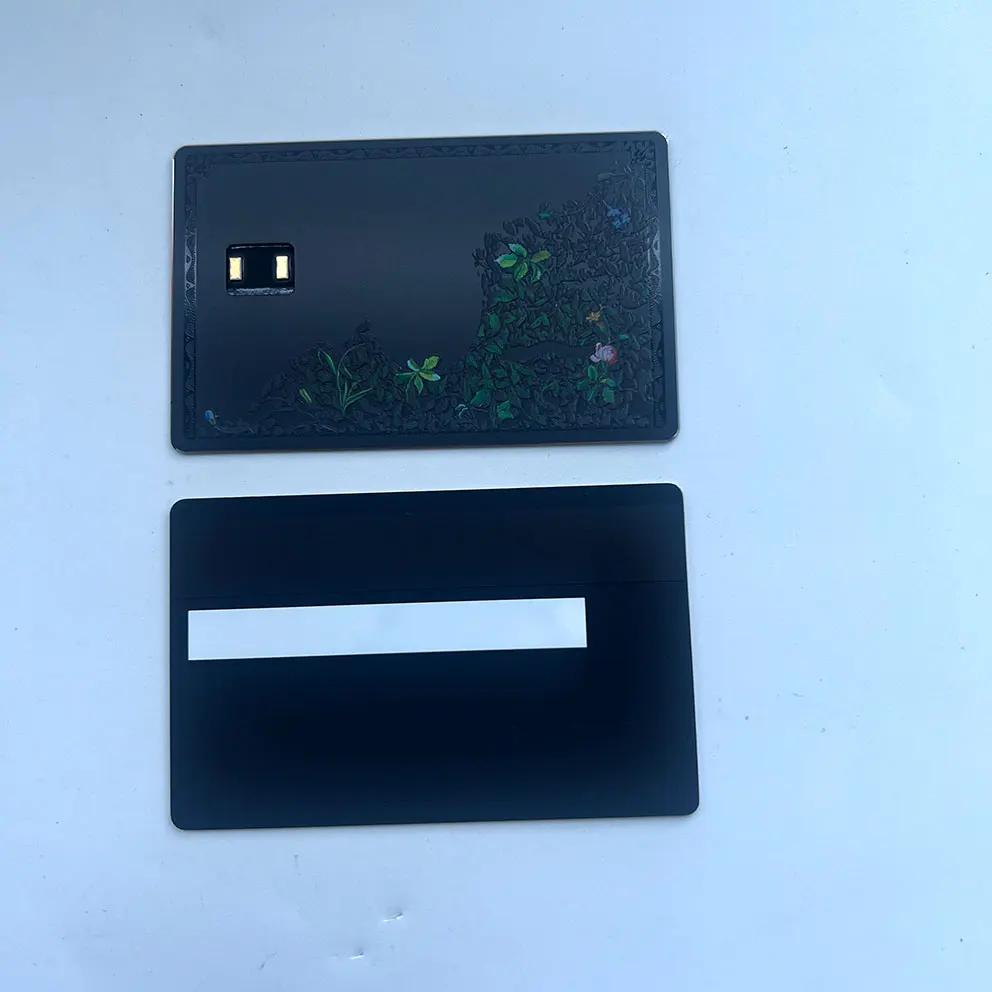 4442 chip slot Dual Interface NFC Metal Credit Card With antenna build-in, hico strip and signature for contactless payment