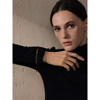 Yhpup Exquisite Colorful Cubic Zirconia Luxury Cast Chain Necklace Bracelet for Women Stainless Steel Waterproof Jewelry Gift 5