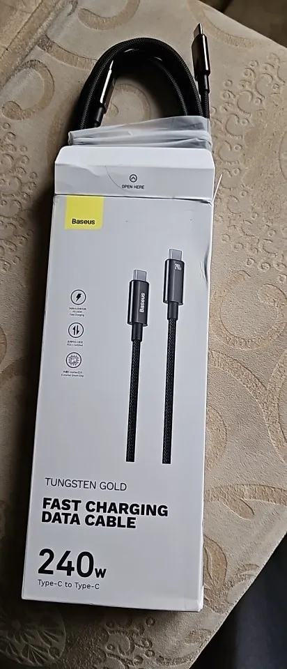 Baseus 240W PD Fast Charging Cable Type-C to Type-C 5A photo review