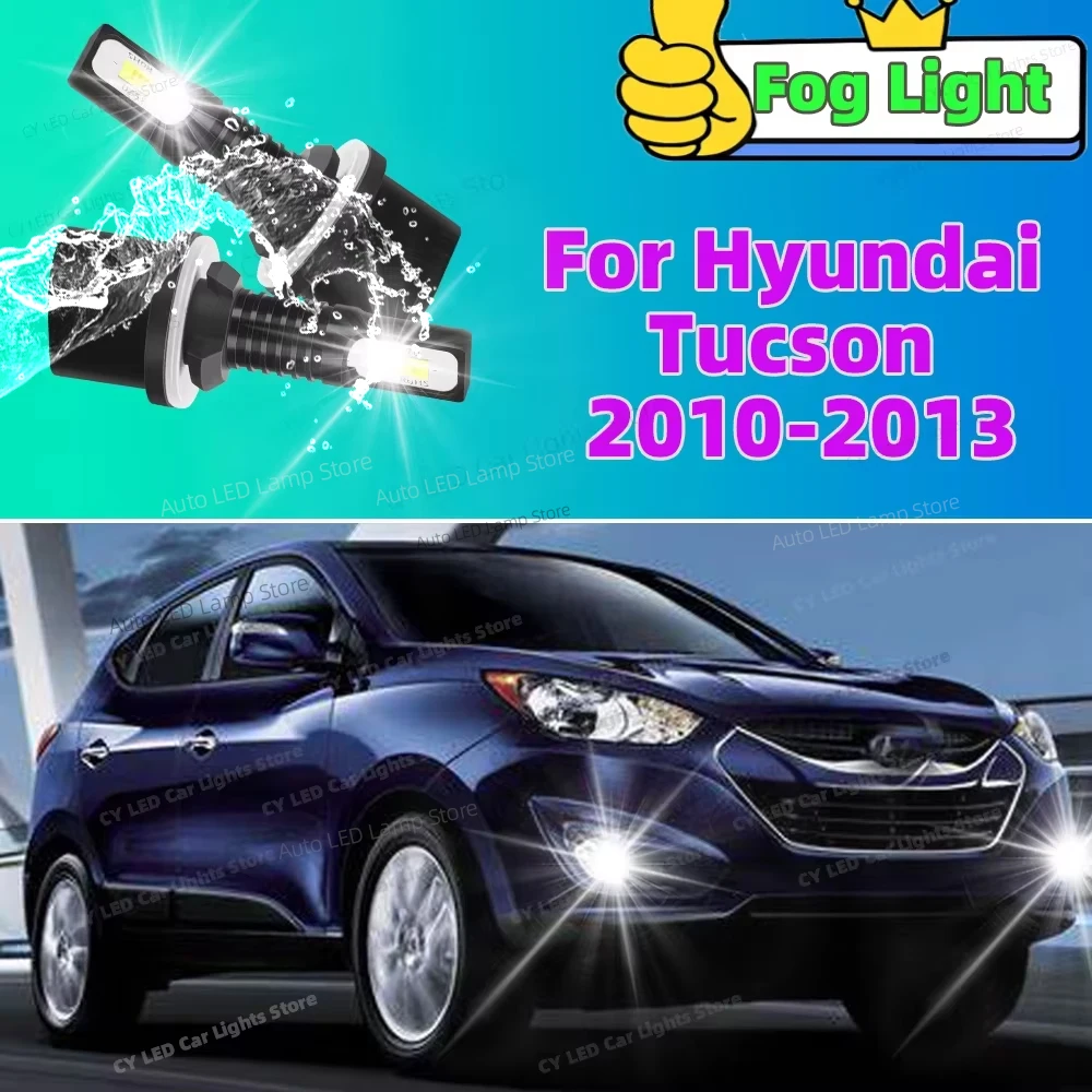 현대 투싼 2010 2011 2012 2013 2x 전면 안개등 880 액세서리 LED 전구 20000LM 울트라 브라이트 6000K 자동차 램프