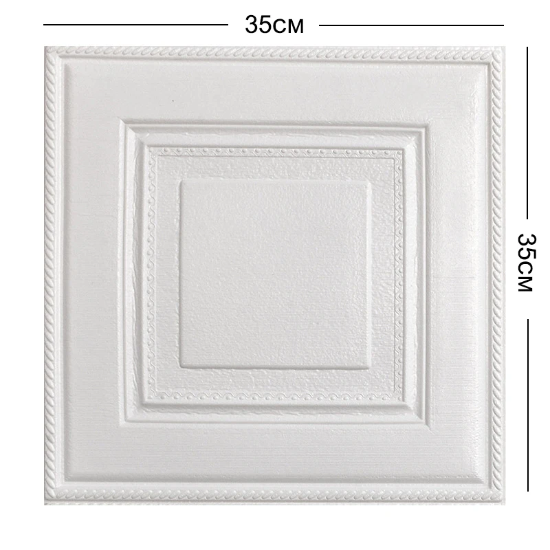 35*35cm Living Room Decoration Roof Suspended Waterproof Self-adhesive Ceiling 3D Wall Stickers Wallpaper Peel and Stick Decor