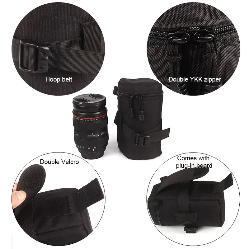حقيبة عدسة الكاميرا الفاخرة الحقيبة لعدسة كانون نيكون سوني أوليمبوس فوجي DSLR التصوير الملحقات حقيبة الكتف على ظهره