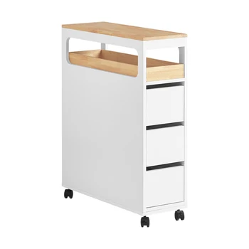 SoBuy BZR54 niche rack con 3 cassetti e 1 vassoio rimovibile da cucina con ripiano per carrello da bagno in rotolo 1