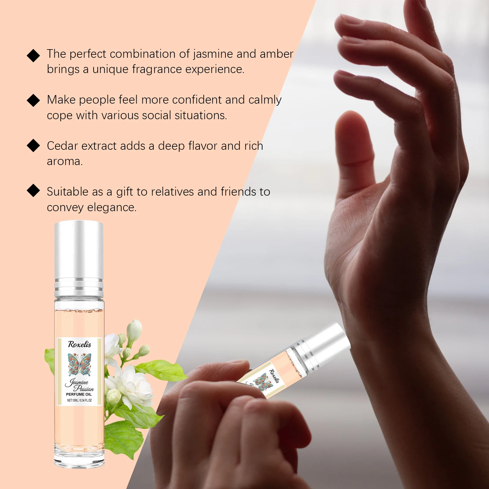 Roxelis Jasmine Eau De Cologne Long Lasting Charming Fragrance_voghion.com