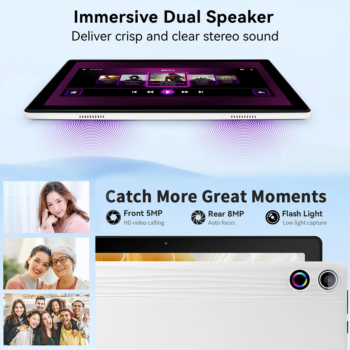 Tablet 10.1 Inch Android 14 Tablet PC, 10GB(3+7) RAM 64GB ROM Octa‑Core Processor, 1280*800 LCD Display, 5000mAh Battery, Only Tablet, For Daily Entertainment Reading Browsing