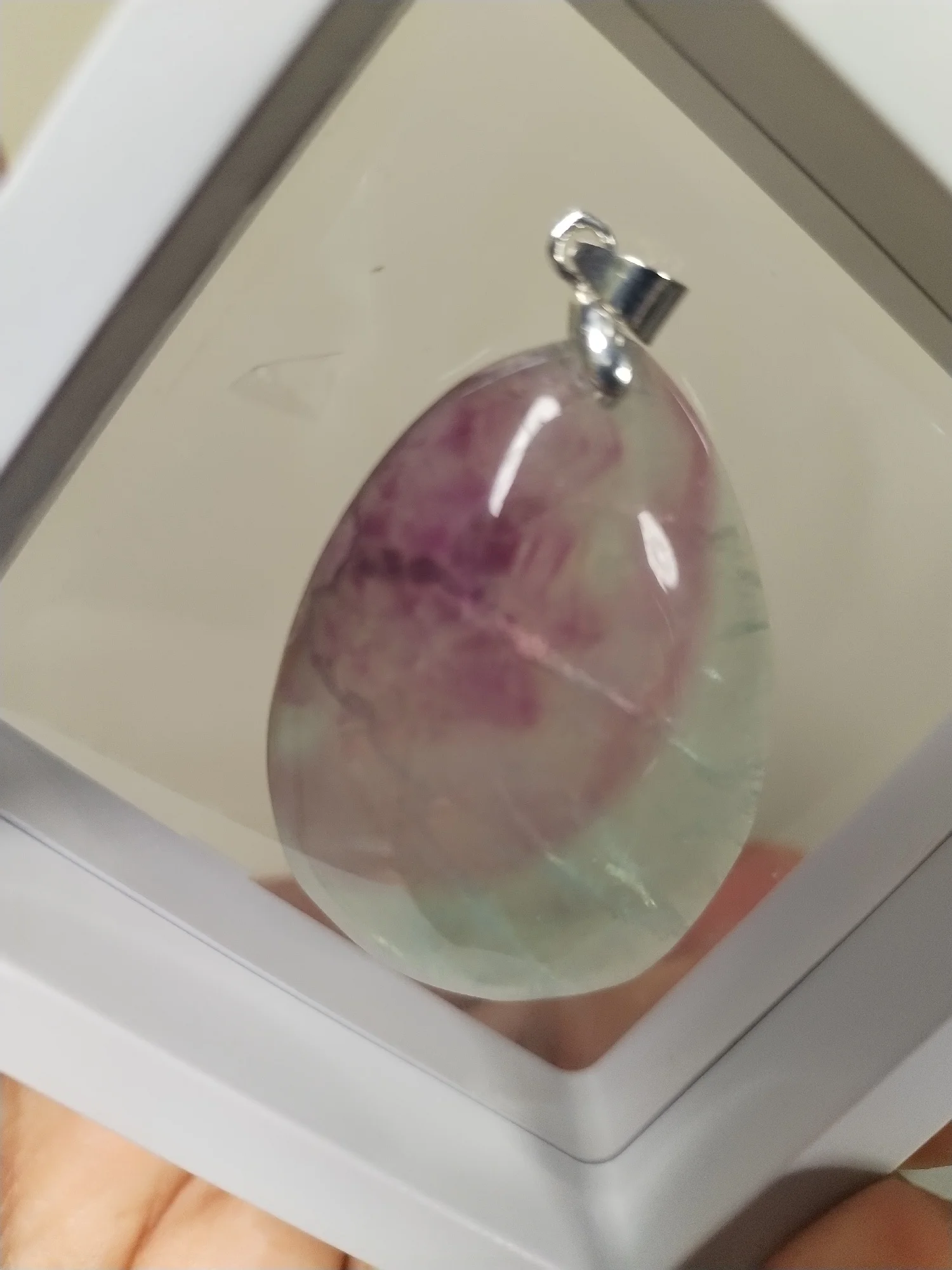 Pendentif en fluorite bleue - Goutte mystique