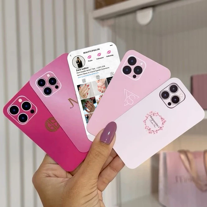 사용자 정의 사진 카드 인쇄 가능 감사합니다 선물 카드 블랙 핑크 DIY Instagram 뷰티 비즈니스 충성도 카드 속눈썹 네일 살롱