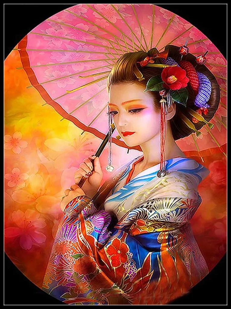 

2024Oriental Lady - Counted Cross Stitch Kits - DIY Handmade Needlework Embroidery 14 CT Aida Sets DMC Color