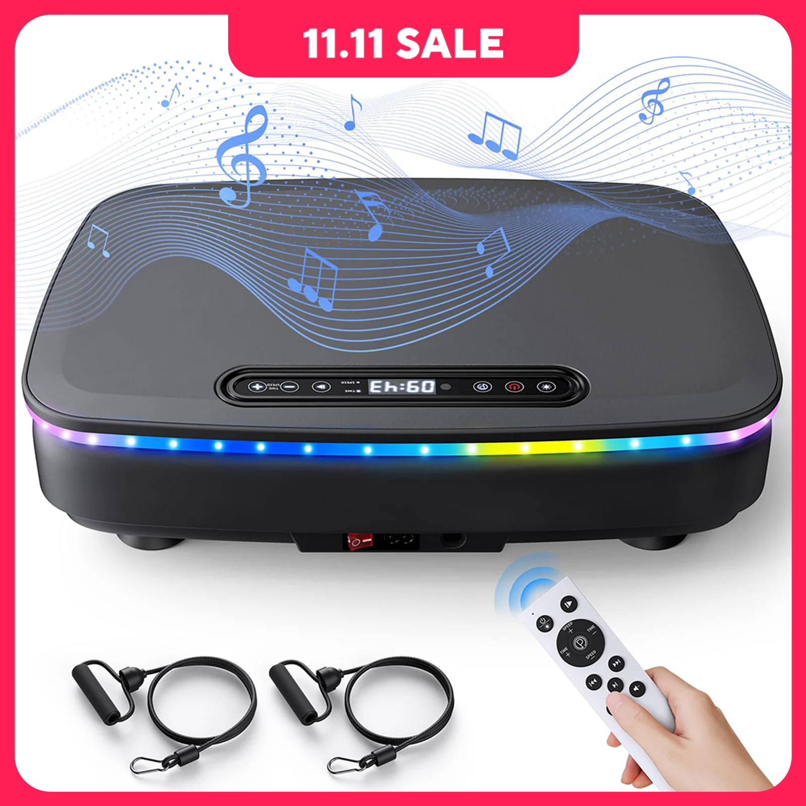 MERACH Vibration Plate Exercise Machine with Light Whole Body Workout Power Vibrate Platform Vibration Plate Lymphatic Drainage