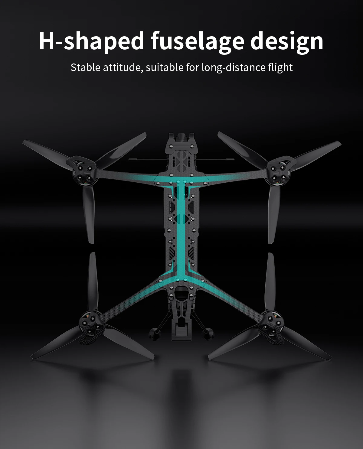 GEPRC MOZ7 HD O3, H-shaped fuselage design Stable attitude; suitable for long-distance