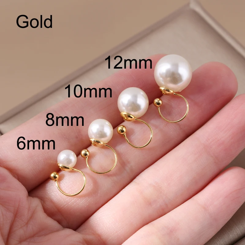 Pearl Ear Clip Resin Material Female Retro Temperament No Hole Ear Clip Fashion Female Jewelry Earrings 1 Pair ear clip earrings clip earrings ear clip ear accessories