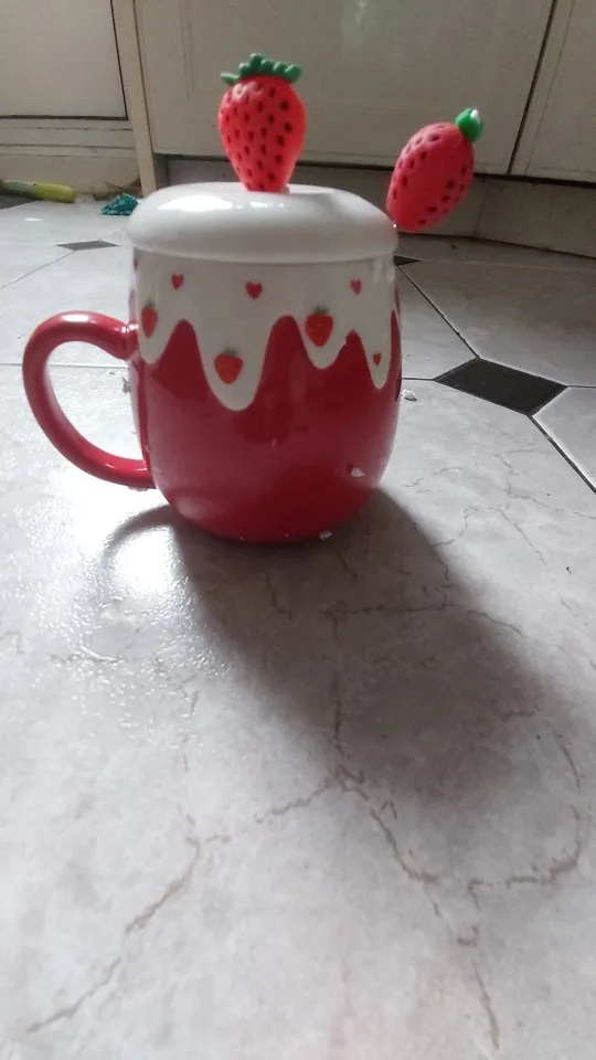 Cute Strawberry Ceramic Mug, customer photo