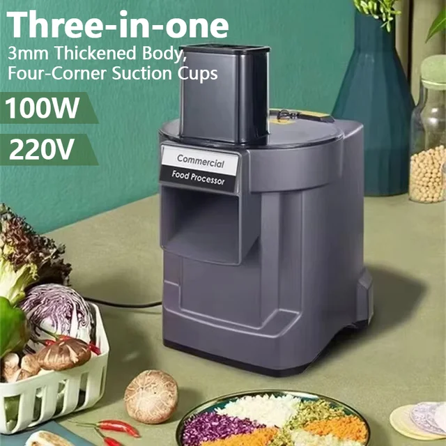 Machine à couper les légumes commerciale 100W, hachoir automatique pour légumes, carottes, pommes de terre, trancheuse, râpeuse et coupe-dés, coupe rapidement les légumes 1