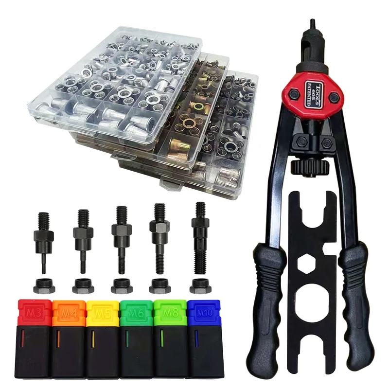 150pcs Premium Easy+Automatic Rivet Tool Kit Dual-Hand Manual Rivet Nut Tool Set 