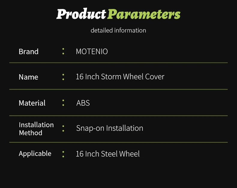 16 Zoll Storm-Style Radkappen-Set für Eisenfelgen, 4-teiliges Stahlradabdeckungs-Set, Ersatz-Radkappen für R16-Reifen – Detail 10
