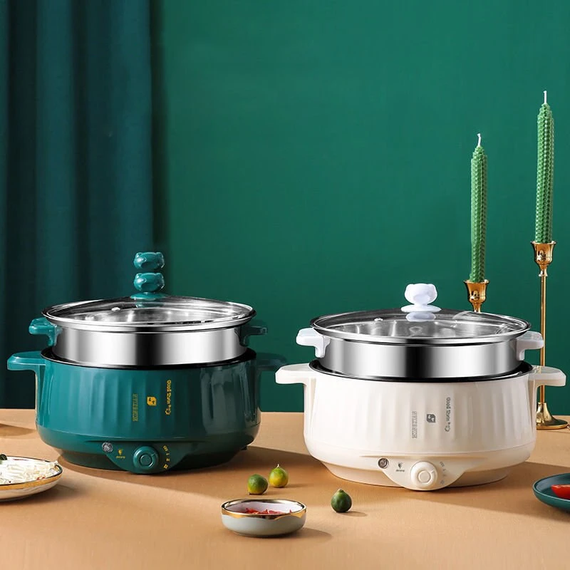 

Electric MultiCookers Single/Double Layer 1-2 People Household Non-stick Pan Hotpot Noodles Rice Cooker Cooking Appliances 1.7L