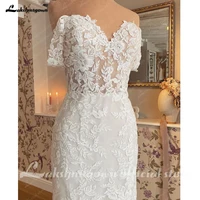 Lakshmigown Off-the-Shoulder Sweetheart Appliques Mermaid Wedding Dress Court Train Wedding Gowns for Bride Customized 2