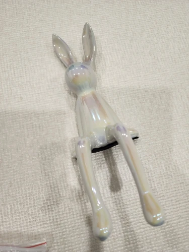 1PCS Ceramic Long-Eared Sitting Rabbit Room Ornaments Statue Luxury Home Decoration Accessories High-End Home Art Aesthetics photo review