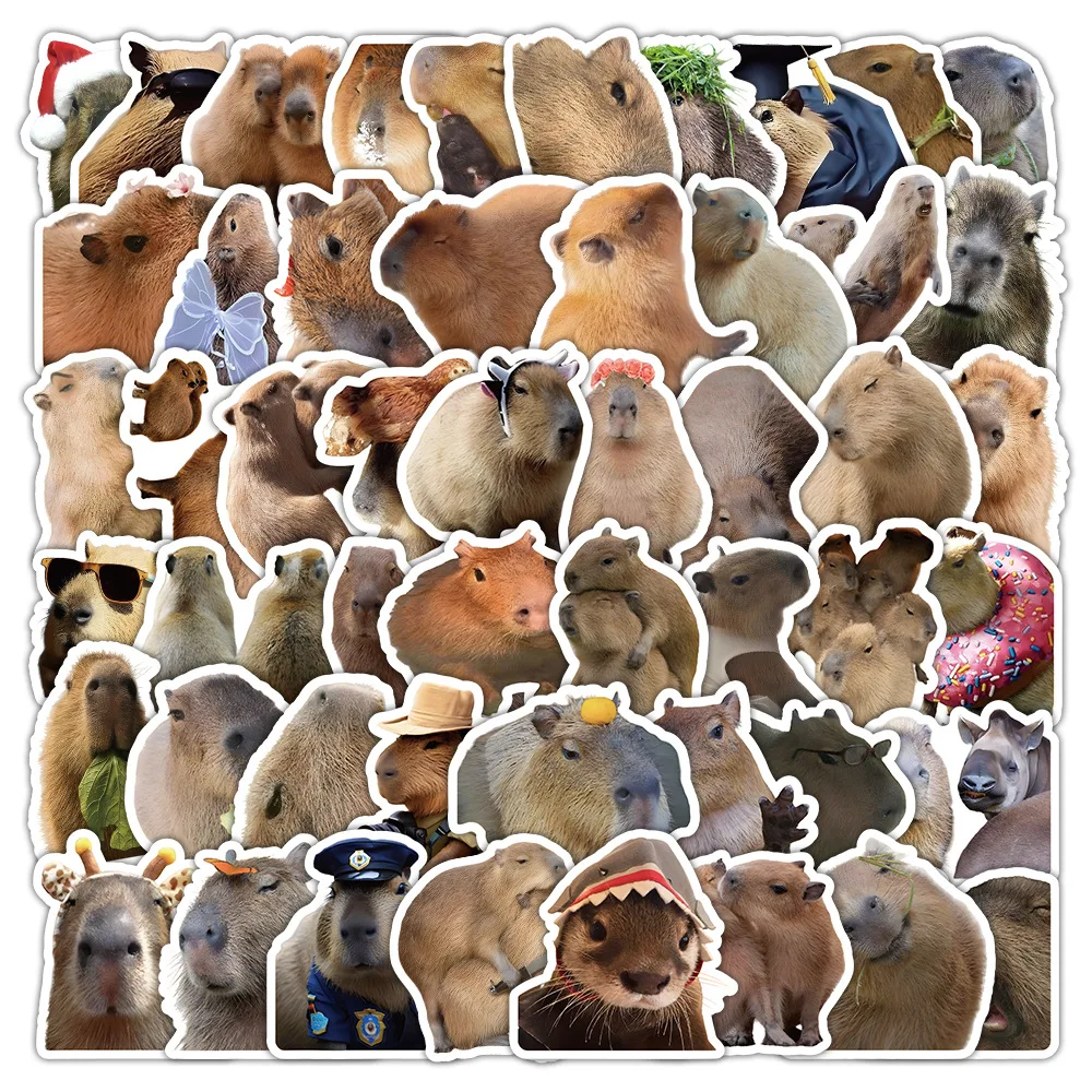 

10/30/60PCS Capybara Anime Stickers Graffiti DIY Motorcycle Luggage Guitar Skateboard Waterproof Cute Sticker Decal for Kid Gift