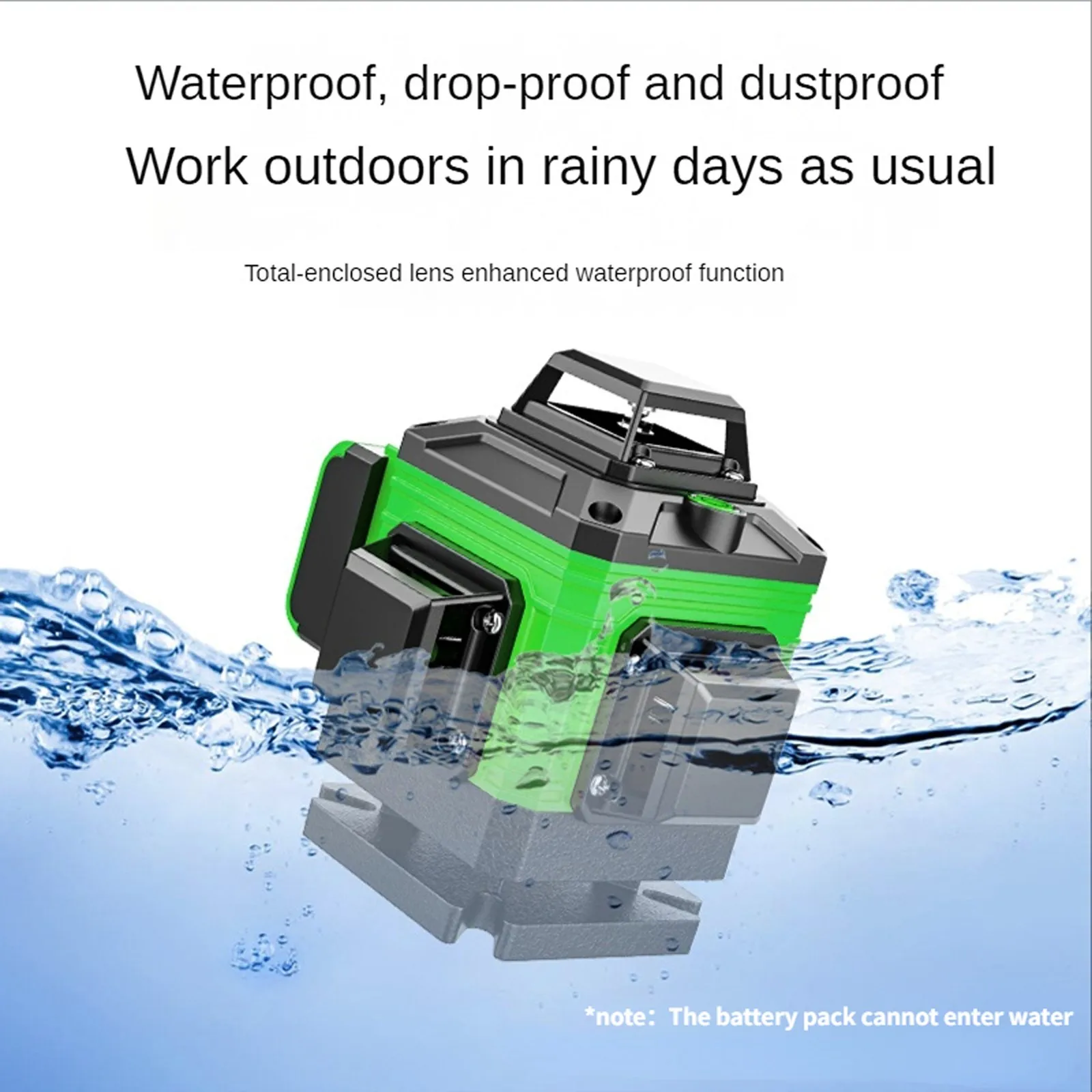 Laserová vodováha ukazující více režimů projekce čar