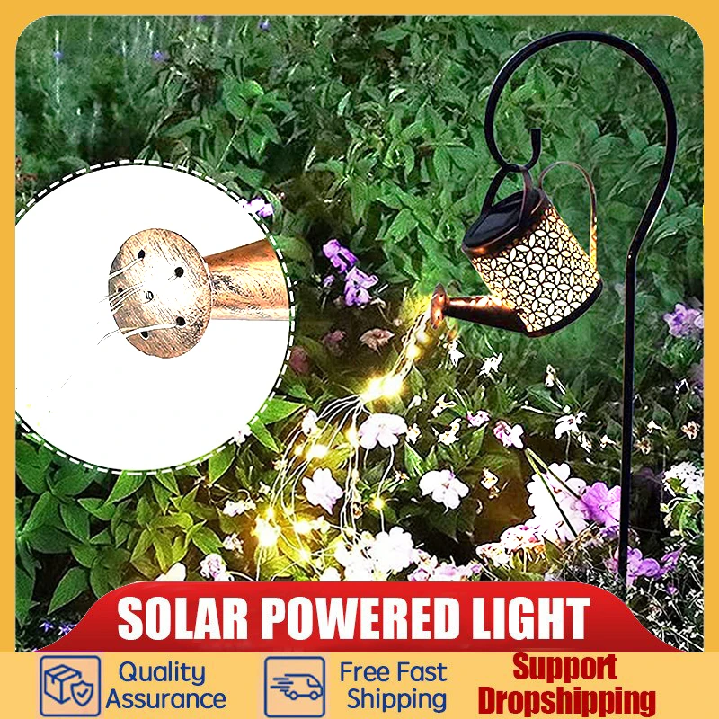 Solar Watering Can Light Hanging Kettle Lantern Light Waterproof Garden