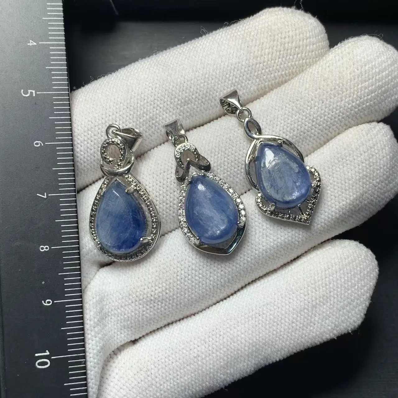 Drop Natural Blue Kyanite Pendant Necklace Fine Jewelry Handmade Stones Wholesale Healing Energy Gift Lucky Jewelry