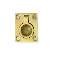 Marine 316 Stainless Steel Brass Plating Hatch Pull Handle with Mounting Screws Round Square Flush Lift Ring for Boat 2