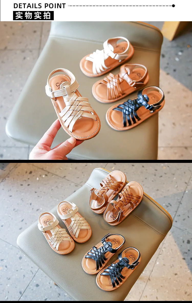 Kids Sandals Summer Pu Leather Closed Toe Sandals Girls Soft Sole Sandals Comfortable Children Flats Beach Shoes extra wide children's shoes